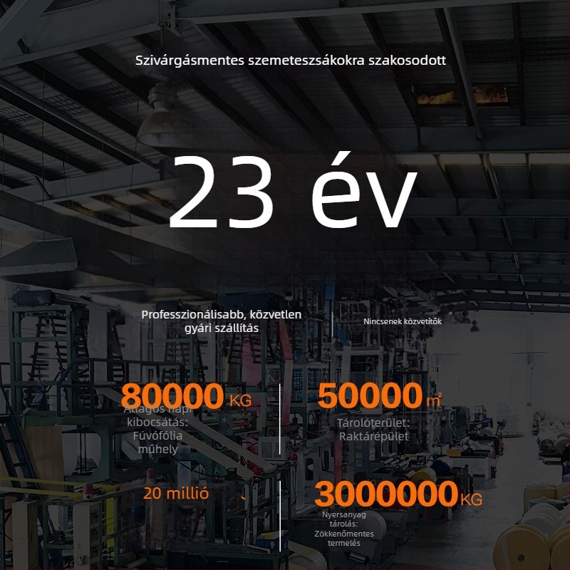 E-Clean Vastagított szemeteszsák kötőfűzővel, egyszer használatos, színes, otthoni konyhai használatra, HDPE