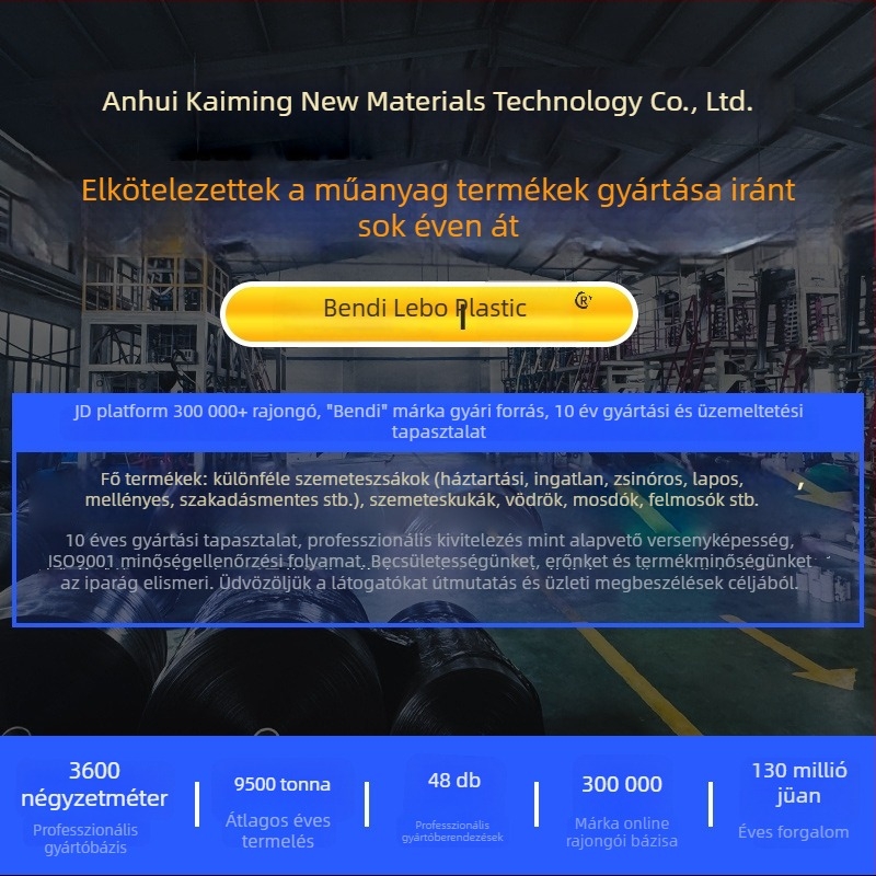 Bendy nagyméretű hulladéktáskák, vastagított HDPE anyagból kereskedelmi használatra, éttermek és szállodák számára