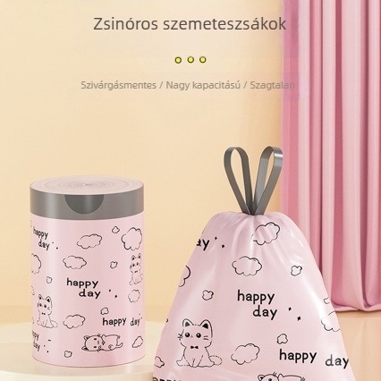 Nagy macska szemetes zacskók zsinóros kivitelben, hordozható, konyhai vastag műanyag zacskók