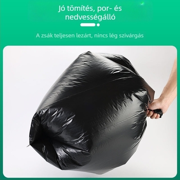 Nagy fekete hulladéktáskák, kereskedelmi minőségű, vastagított, szállodák, ingatlankezelés, higiénia és konyha számára, műanyag