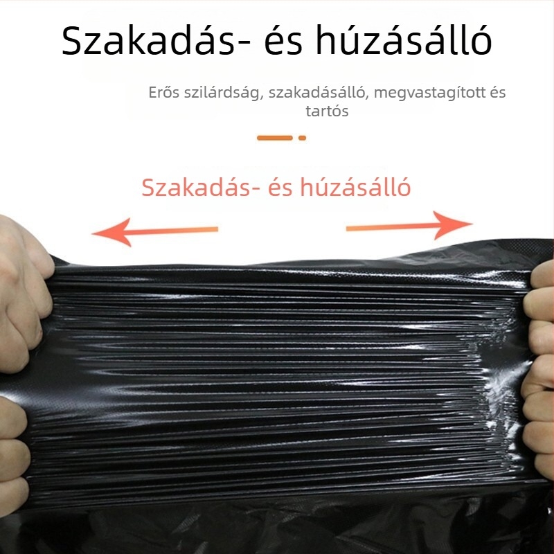 Nagy vastagított polietilén hulladékzsákok, 90 × 100 cm, 50 db, kétoldalas, háromrétegű