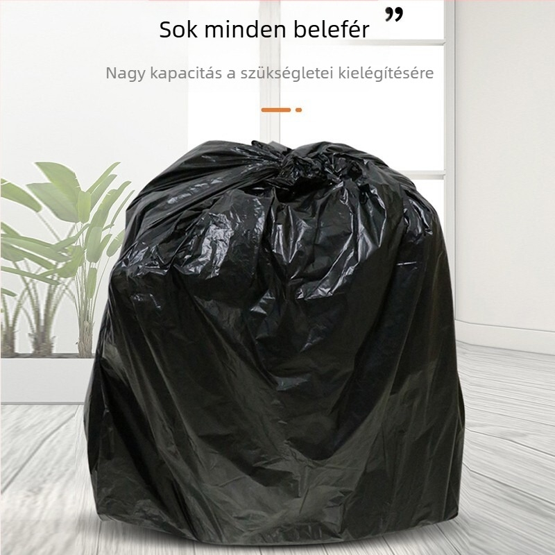 Nagy vastagított polietilén hulladékzsákok, 90 × 100 cm, 50 db, kétoldalas, háromrétegű