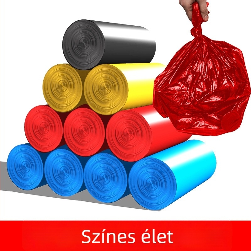 0670 Mellény-stílusú szemeteszsákok, vastagított, egyszer használatos, közepes méretű konyhai műanyag zacskók