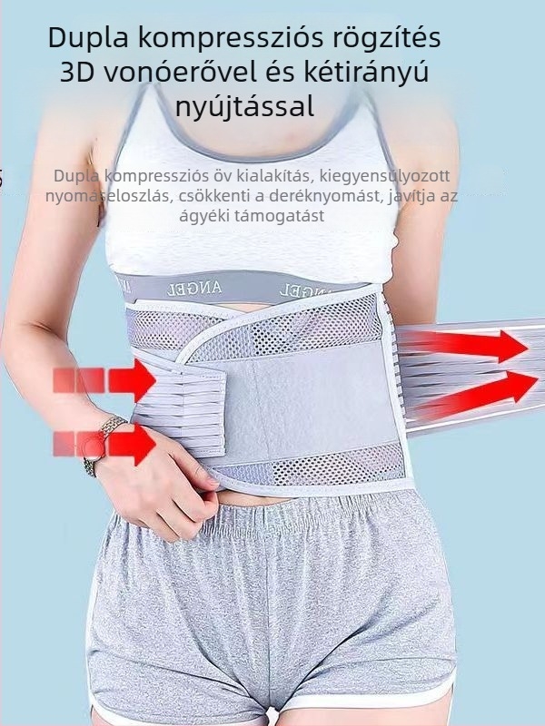 Derékvédő öv acéllemezből, szélesebb és lélegző, mind az évszakokhoz használható, hasi tömörítő öv sporthoz