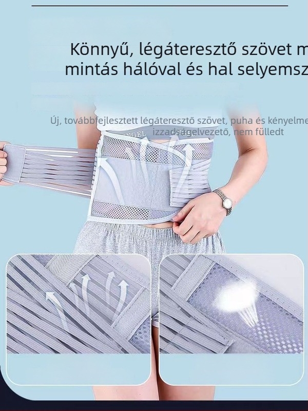 Derékvédő öv acéllemezből, szélesebb és lélegző, mind az évszakokhoz használható, hasi tömörítő öv sporthoz