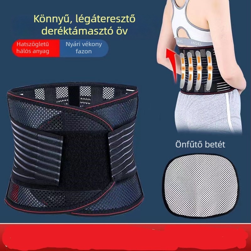 Derékvédő öv acéllemezből, szélesebb és lélegző, mind az évszakokhoz használható, hasi tömörítő öv sporthoz