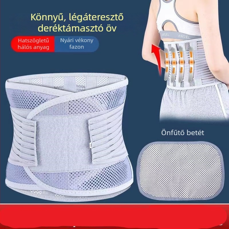 Derékvédő öv acéllemezből, szélesebb és lélegző, mind az évszakokhoz használható, hasi tömörítő öv sporthoz