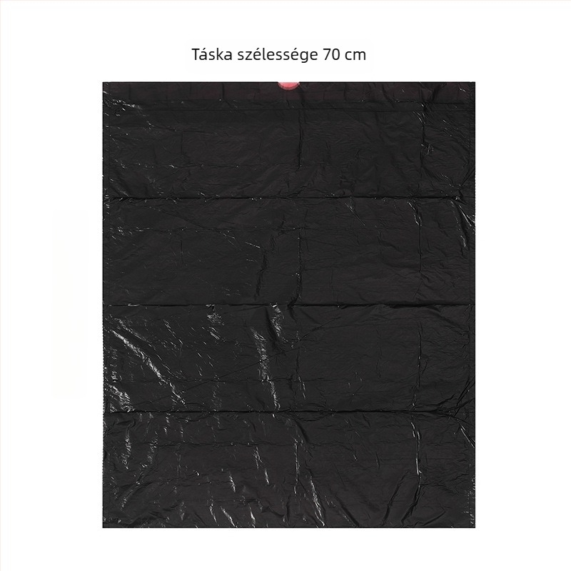 Extra nagy, vastag fekete húzókötős szemeteszsák, 70×90 cm, kereskedelmi használatra