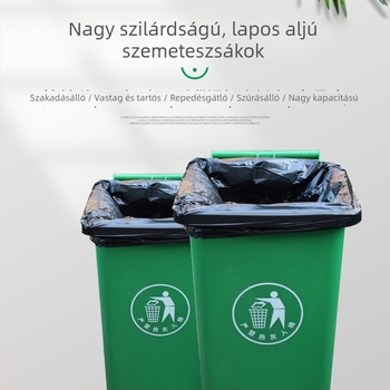 Vastag fekete szemeteszsákok, nagy méretben, szállodák, tisztítás és ingatlankezelés, konyha és háztartás számára, 60/80 cm