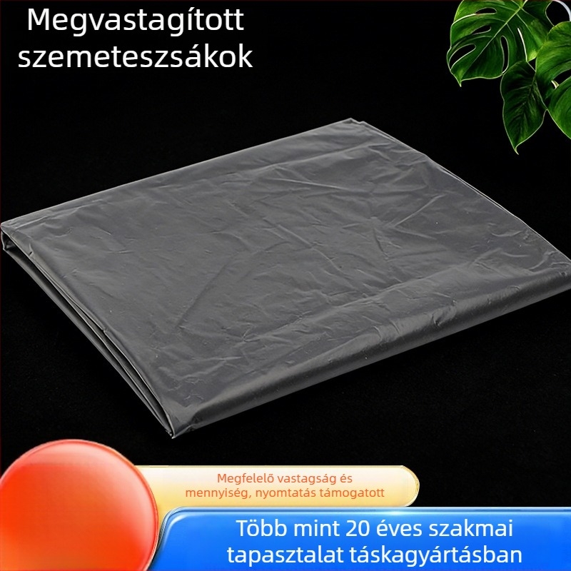 Sűrűsített fekete szemeteszsákok, szakadásbiztosak, egyszer használatosak, ipari felhasználásra, nagy méretűek, szállodáknak, éttermeknek és takarításra