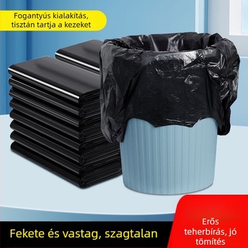 Fogantyús szemeteszsák, háztartási és irodai használatra, nagy méret, extra vastag műanyag zacskó, konyhához