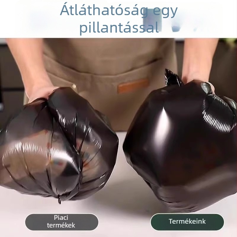Fogantyús szemeteszsák, háztartási és irodai használatra, nagy méret, extra vastag műanyag zacskó, konyhához