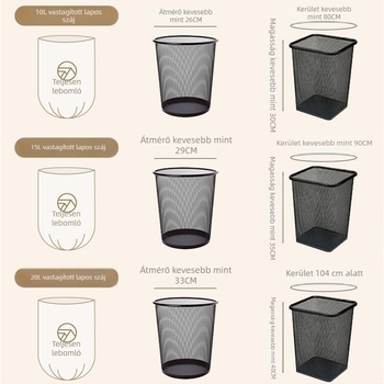 Biodegradábilis szemeteszsákok otthonra, konyhához, lapos nyílású, vastagított