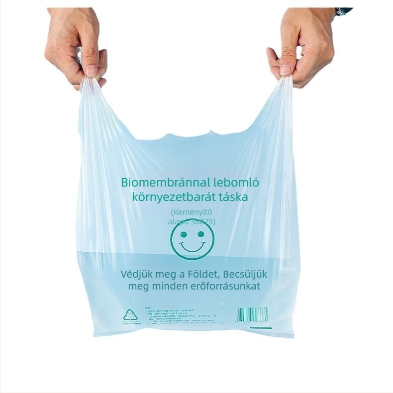 Biodegradábilis szemeteszsákok otthonra, konyhához, lapos nyílású, vastagított