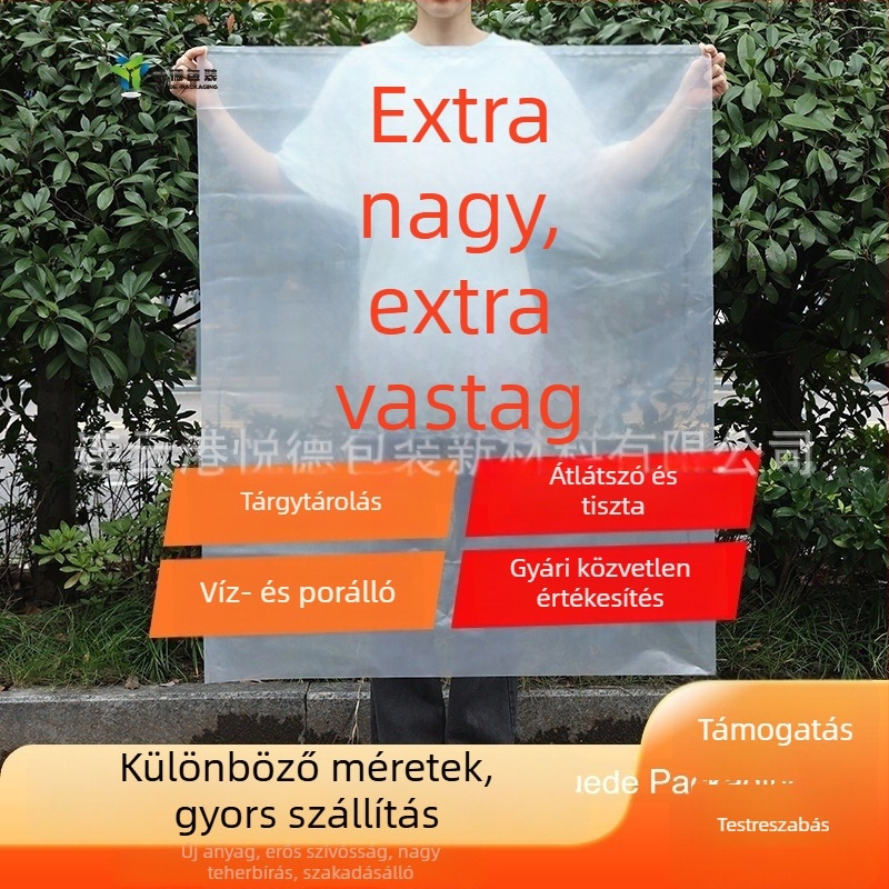 Testreszabott, átlátszó, vastagított szemeteszsákok sík szájú kivitelben, szállodai és kereskedelmi felhasználásra, nagy méret