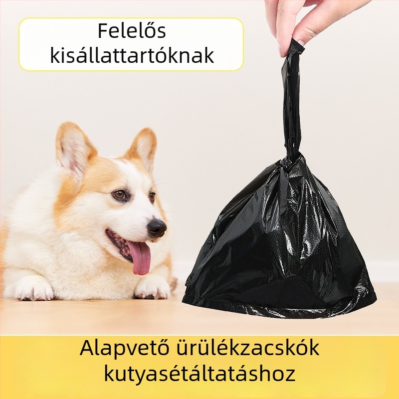 Egyszer használatos macskaürülék zacskók, kis méret, gyűjtőeszközzel