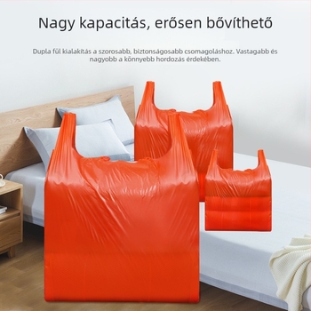 Nagy méretű piros műanyag csomagoló tasak, extrán vastag, kereskedelmi használatra