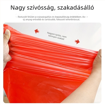 Nagy méretű piros műanyag csomagoló tasak, extrán vastag, kereskedelmi használatra