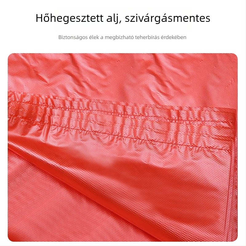 Nagy méretű piros műanyag csomagoló tasak, extrán vastag, kereskedelmi használatra