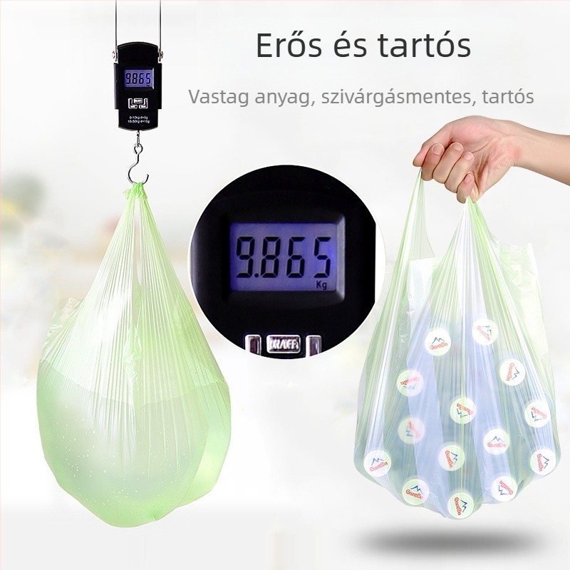 50×60 cm vastag mellény-stílusú szemeteszsákok tekercses kiszerelésben, otthoni és irodai használatra