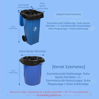 Nagy méretű fekete szemeteszsákok kereskedelmi étkeztetéshez, 60×80 cm