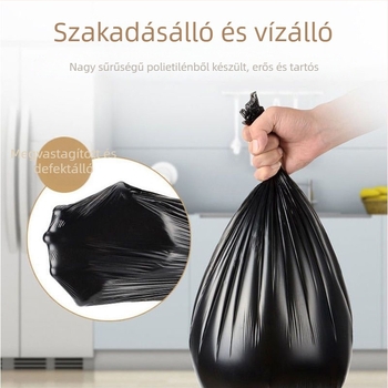 Húzós zsinóros szemeteszsákok, nagy méret, vastagított, hordozható, 50 db/tekercs