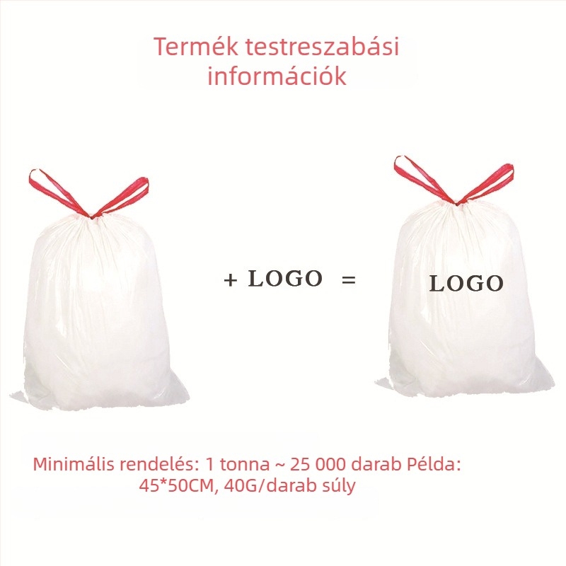 Biológiailag lebomló szemeteszsákok kötőfüllel, otthoni használatra, konyha és iroda, egyszer használatos, vastagított
