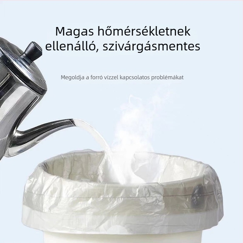 Ezüst színű húzókötéssel záródó, vastagított, nagy kapacitású szemeteszsákok irodai és otthoni használatra