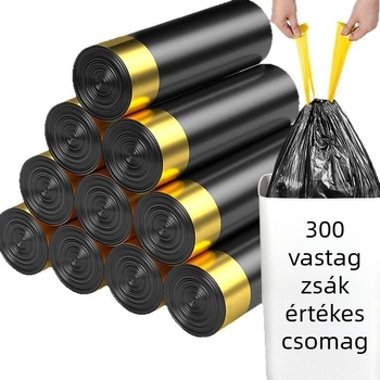 Húzós szemeteszsákok, vastagított és nagyobb méretűek, konyhához és nappaliba, automatikus záródással