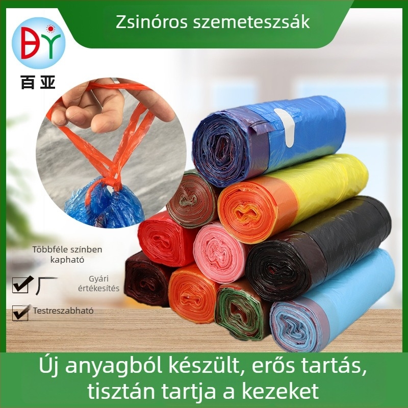 Vastagított húzós szemeteszsákok, több színben