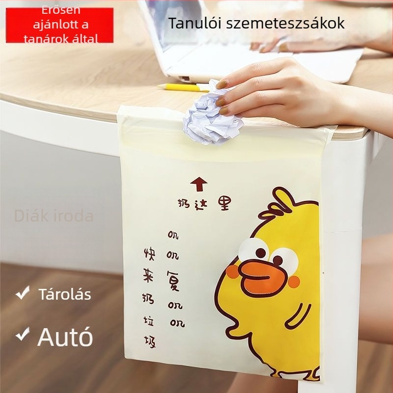 Ragasztó szemeteszsák íróasztalhoz és kollégiumhoz, karikatúra mintával, többfunkciós asztali kiegészítő