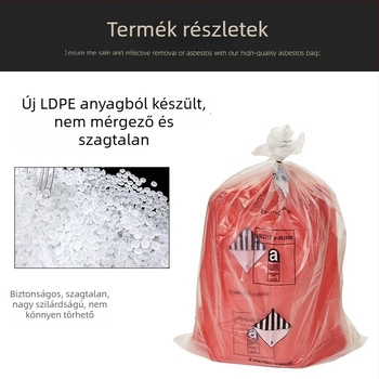 Egyedi vastagított azbesztzsák ipari veszélyes hulladékokhoz