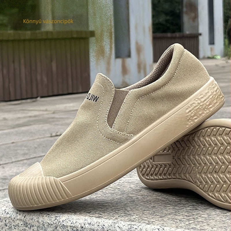 Retro infúziós folyamatú vászon felsőrész ultrakönnyű talppal és mosott vászon anyaggal