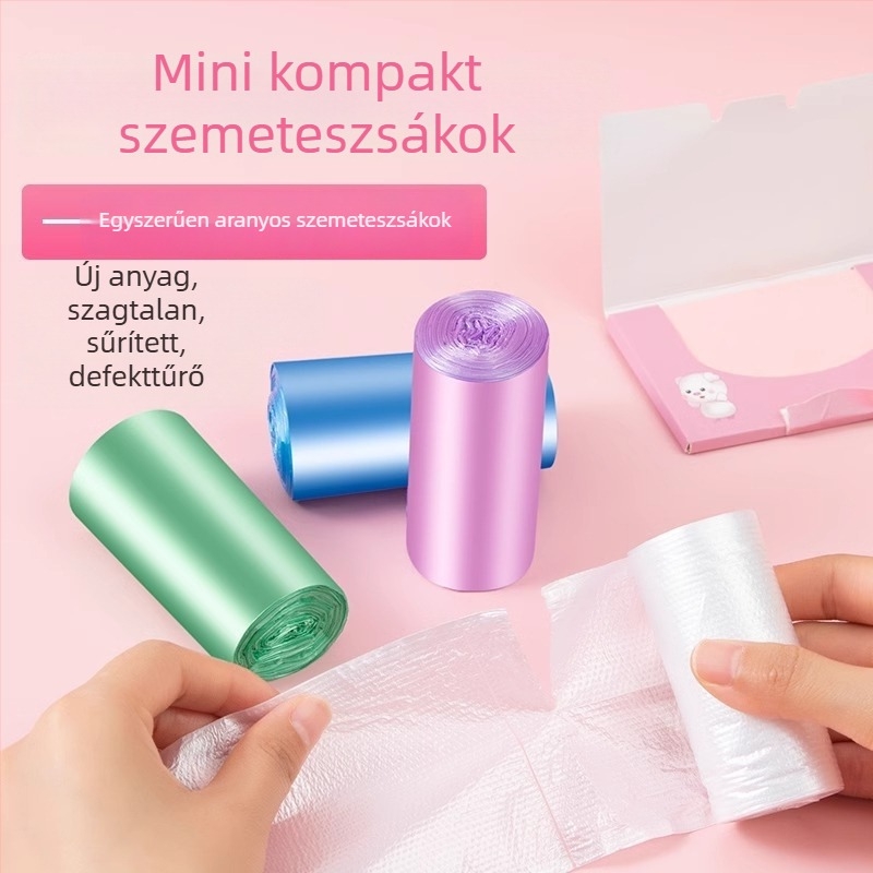 Asztali mini szemetes zacskók irodába, otthonra és az autóba, macskáknak és kutyáknak vastagított változatban