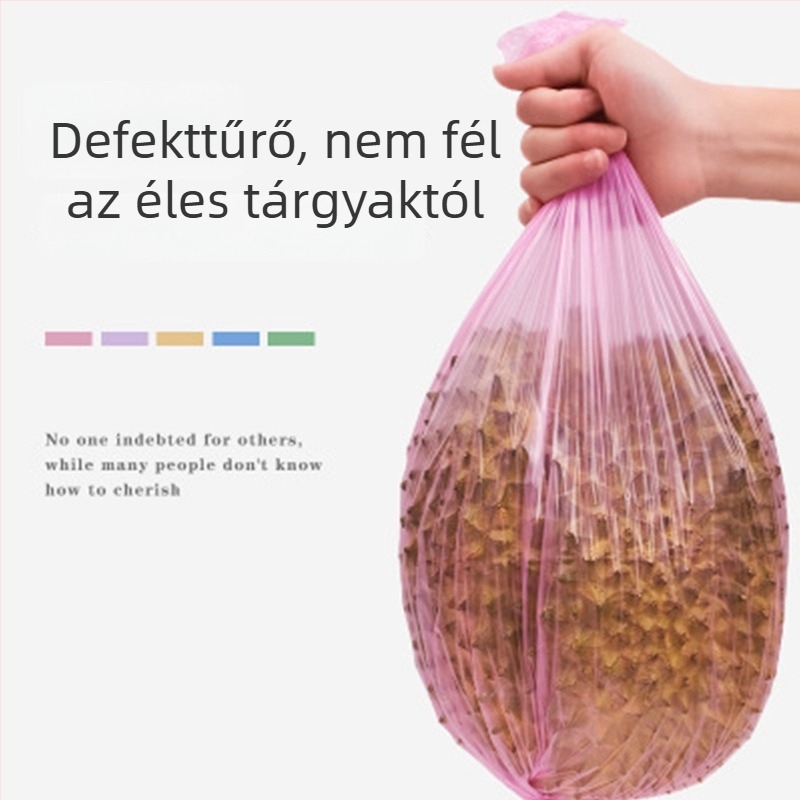 Egyszer használatos szemeteszsákok, fekete csomagolás, otthoni és irodai használatra, sík szájú, perforált, 5 tekercses csomag