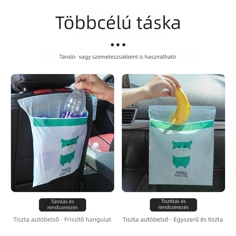 Öntapadós autó- és asztalhoz közeli szemeteszacskók – irodai és kollégiumi használatra