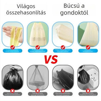 Vastagított szemetes zacskók húzózsinórral – 2 tekercs