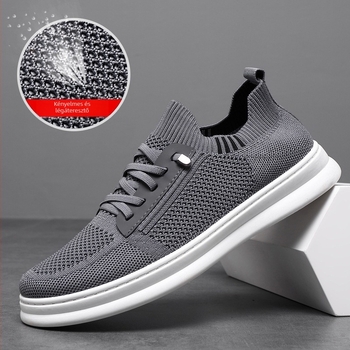 Tavaszi férfi hálós felső részű cipő, lélegző, könnyű, hétköznapi slip-on