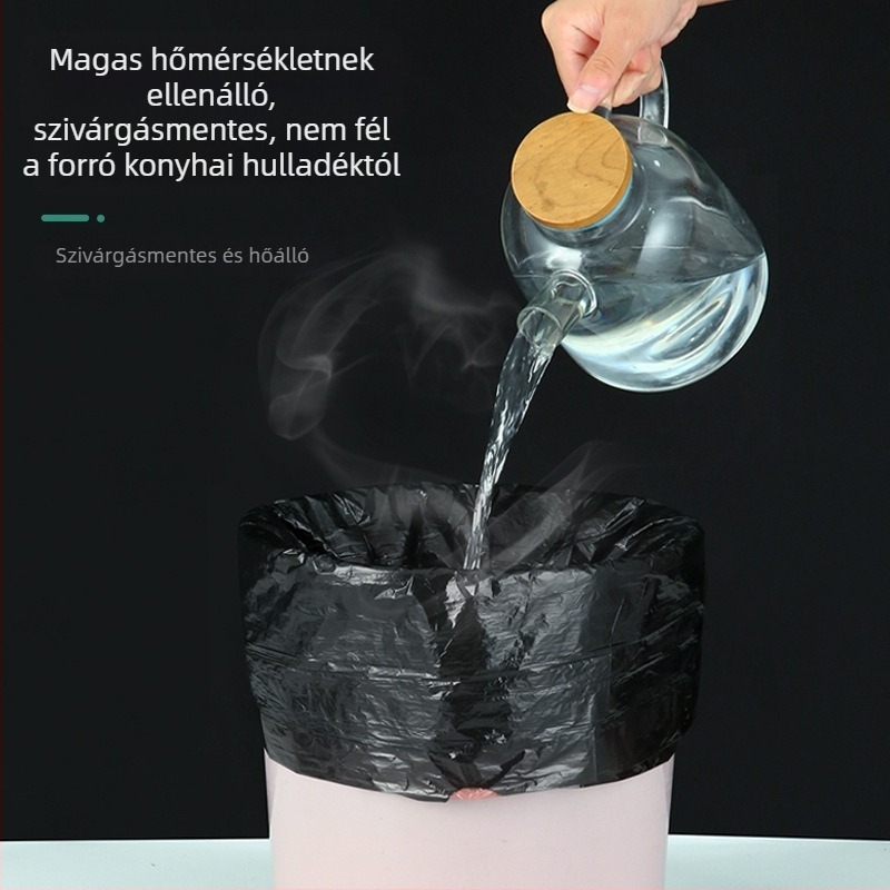Zsinóros szemeteszsák, vastagított, nagy méretű, konyha, fürdőszoba, iroda és otthon számára