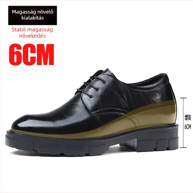 Férfi alkalmi cipők belső magasságnövelő 8 cm-rel és rejtett 10 cm-es magasságemeléssel, valódi bőr, esküvők