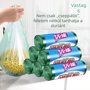 Háztartási tömörített, egyszer használatos szemeteszacskók mellény-stílusban, fekete és színes, sík szájú, 100 darabos csomag