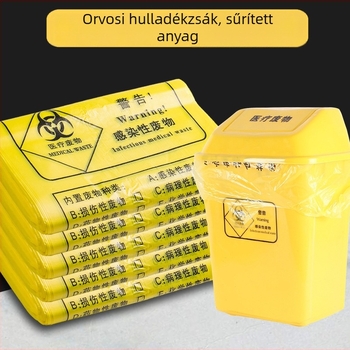 Kórházak és klinikák számára orvosi hulladék zacskók, Nagy méret, Lapos szájú kialakítás, Megerősített műanyag, Egyszer használatos, Nagykereskedelmi