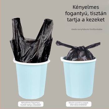 Yujing Vastagított mellény-stílusú fekete szemeteszsákok, kis méret, egyszer használatos, háztartási célokra