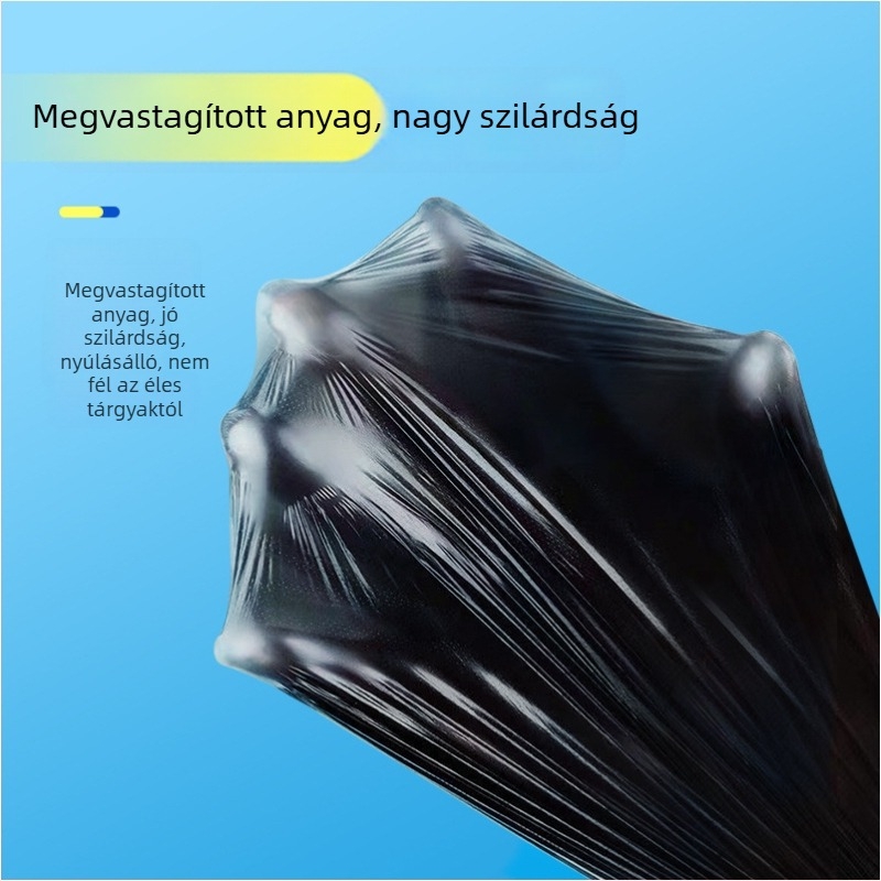 Egyszer használatos fekete mellény-stílusú szemeteszsákok, 32×52 cm, szállodai, otthoni és irodai használatra