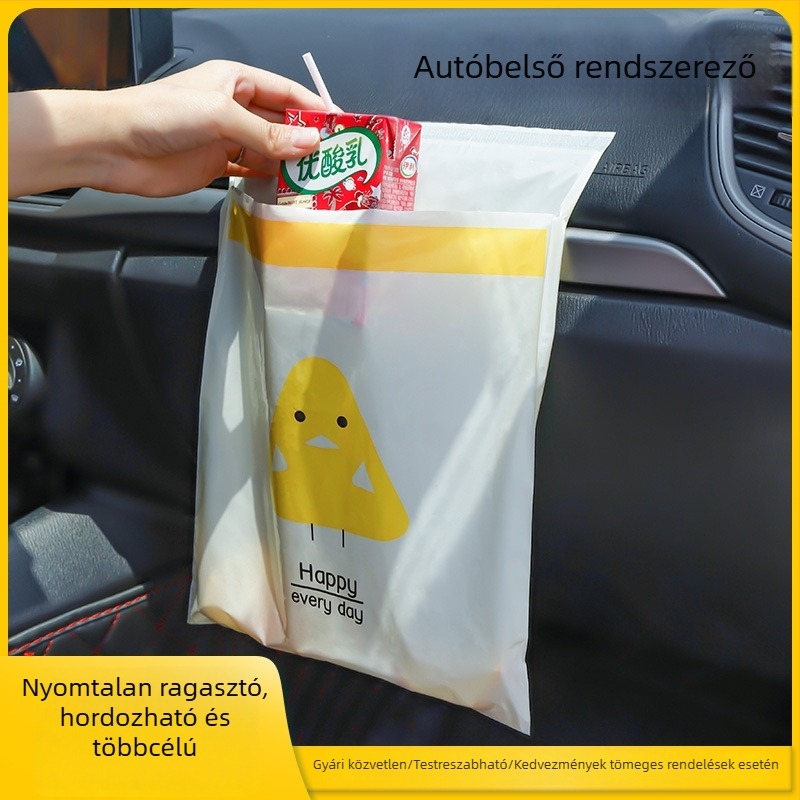 Öntapadós szemeteszsák az asztal széléhez és az autóhoz, általános iskolásoknak