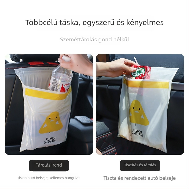 Öntapadós szemeteszsák az asztal széléhez és az autóhoz, általános iskolásoknak