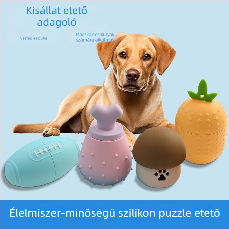 Kutyák számára készült lassú etető játék szilikonból, élelmiszer-minőségű, harapásálló, oktató