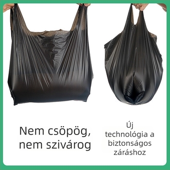 Vastag új anyagú mellény-stílusú szemetes zacskók, háztartási használatra, műanyag zacskók