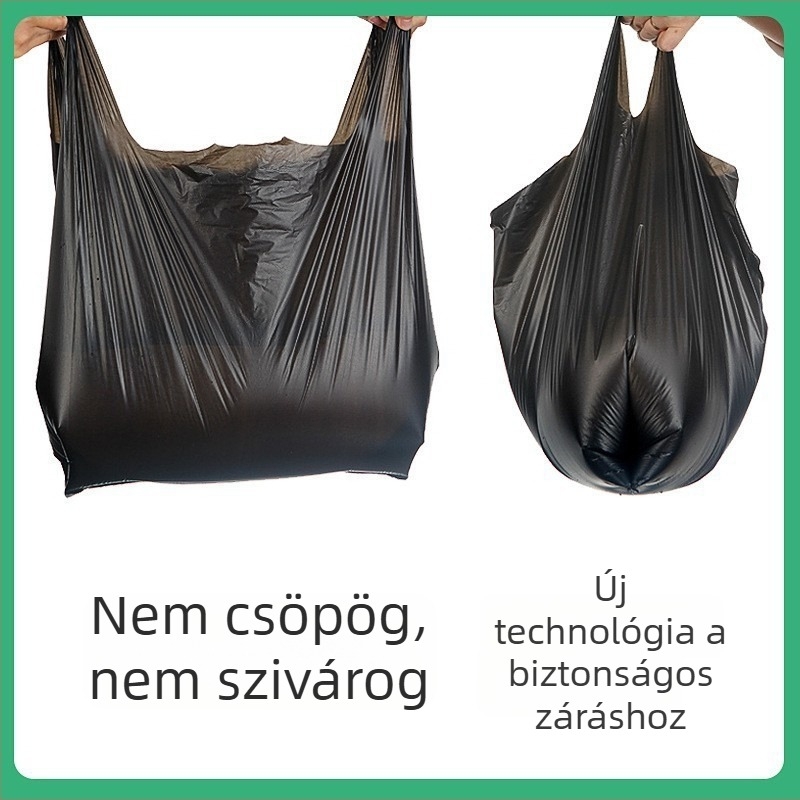 Vastag új anyagú mellény-stílusú szemetes zacskók, háztartási használatra, műanyag zacskók