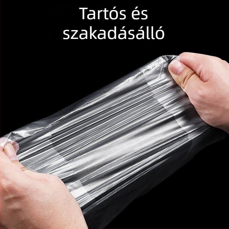 Nagy, vastagított háztartási szemeteszsák a konyhába, fehér, átlátszó, hordozható műanyag tárolózsák